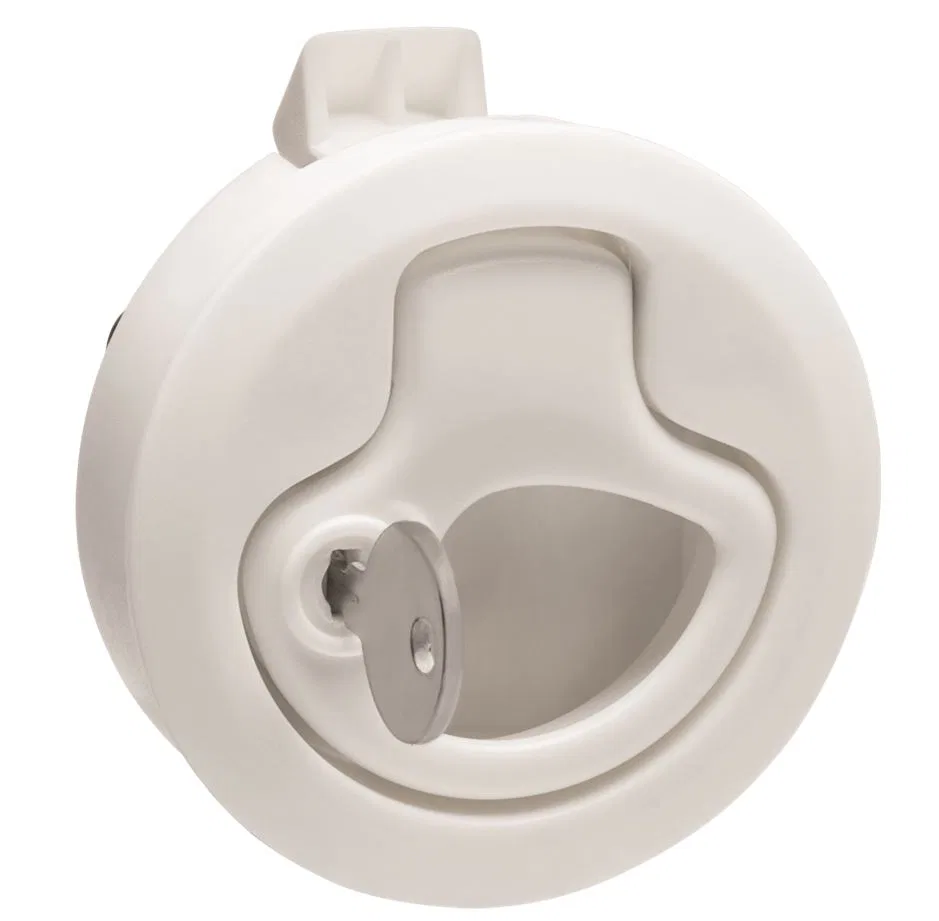 3228WC – WHITECAP IND Drawer Latch, Locking Latch White Nylon Single
